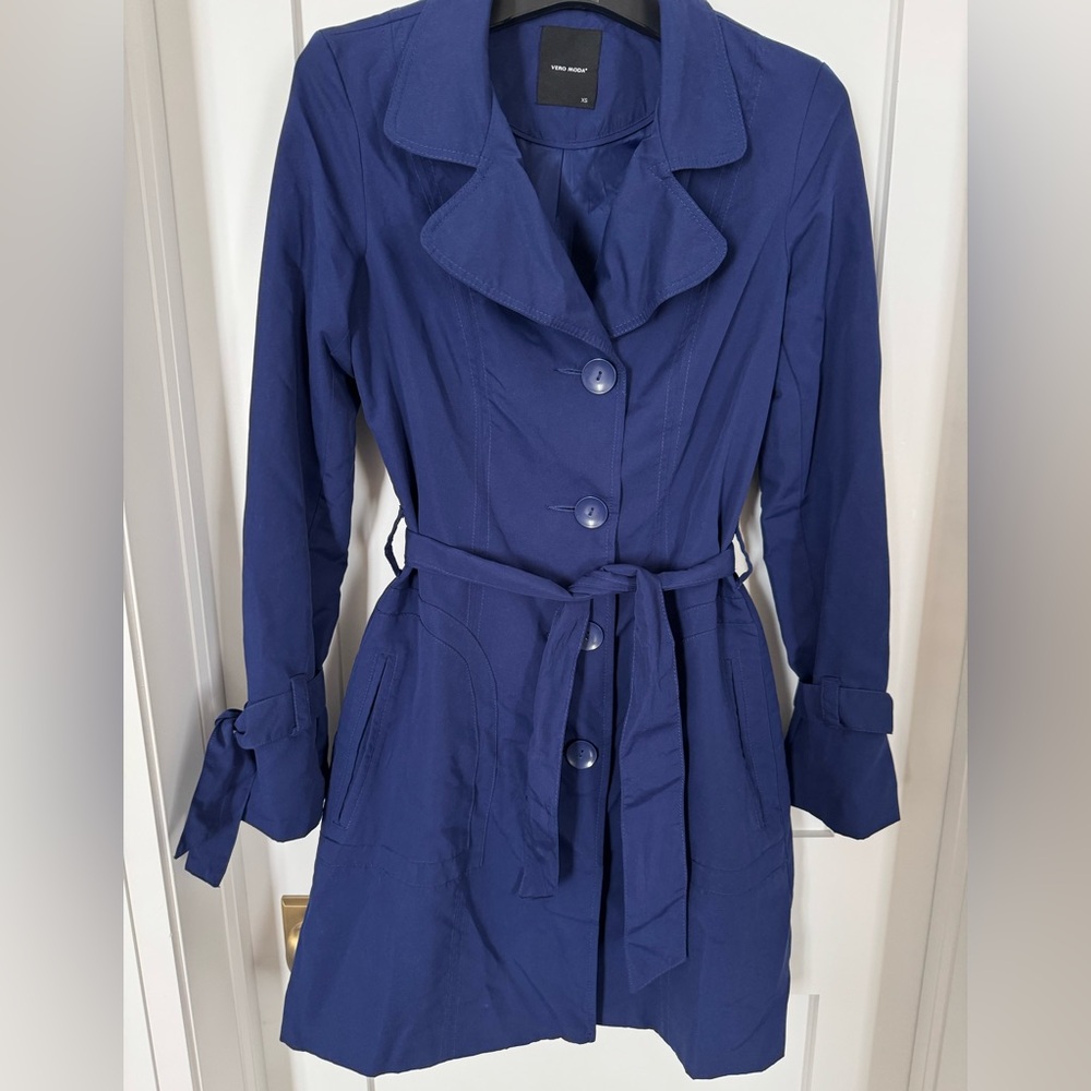 Women's Blue Trench Coat - Vero Moda